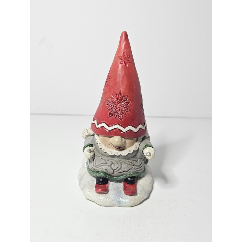 Jim Shore Heartwood Creek Gnome with Braids Skiing Figurine 6010844 Christmas